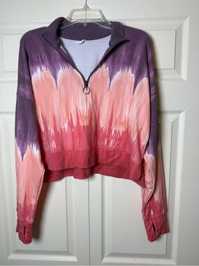 Id Ideology Performance Women's Tie-Dyed Crop Top Pullover Sweatshirt